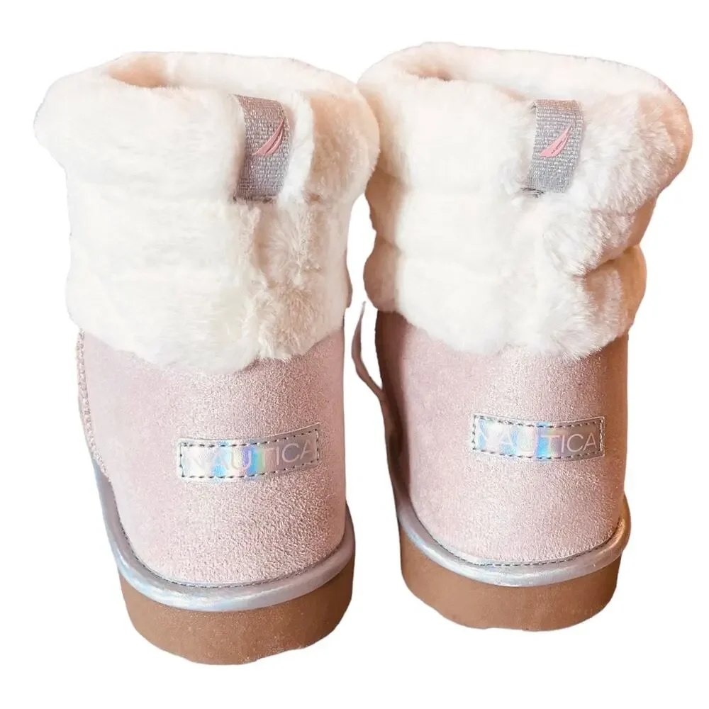 Nautica Pink BOOT with Sherpa Fur Winter Snow Bootie Girls 5, Women's 6.5 NWOT